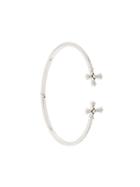 Elise Dray Diamond Twin Cross Bracelet, Women's, Metallic