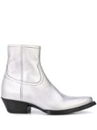 Saint Laurent Lukas 40 Boots - Silver
