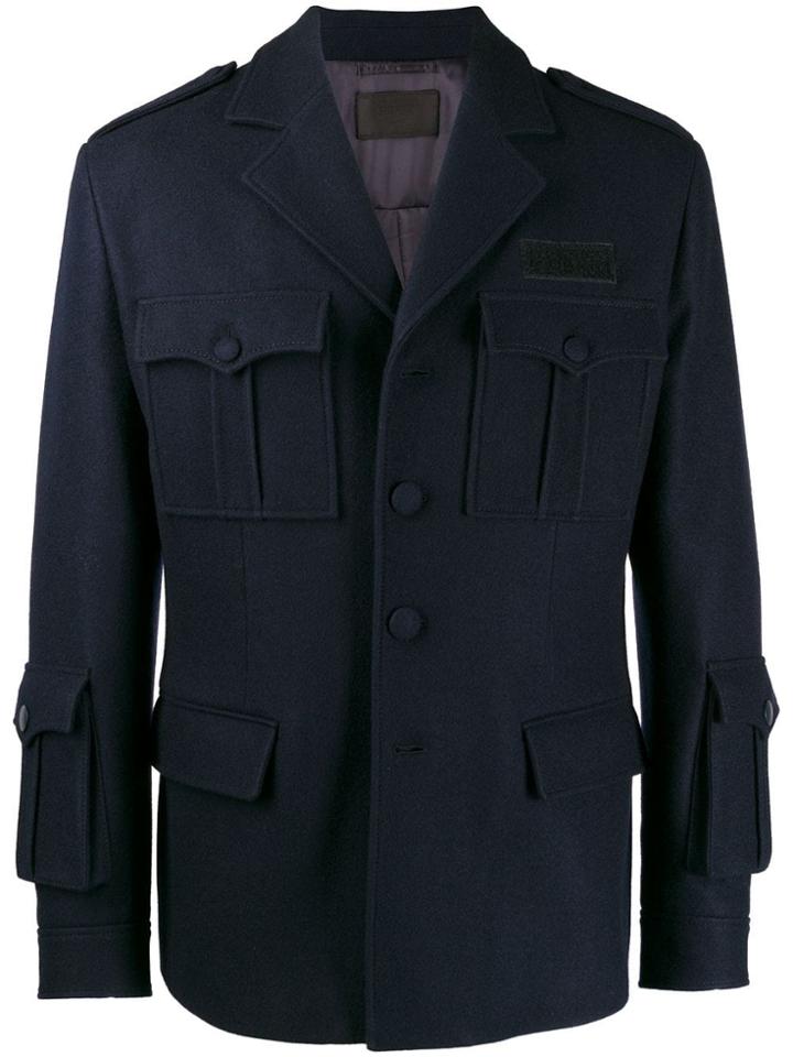 Prada Flap Pocket Button Up Jacket - Blue