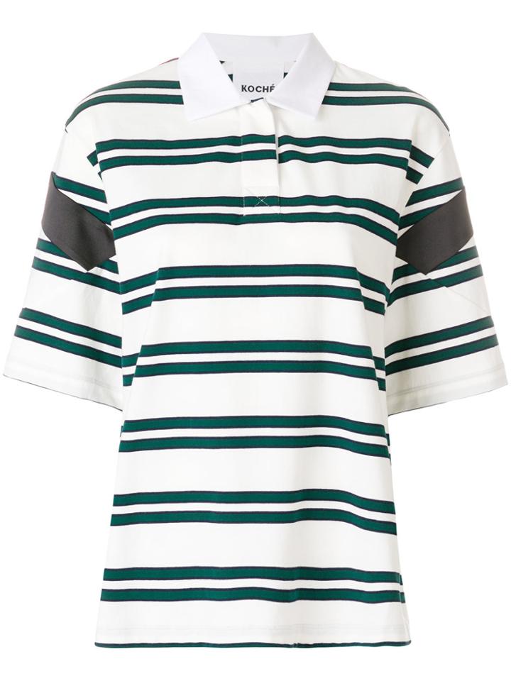 Koché Striped Polo Shirt - Green