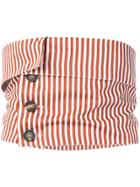 Plan C Striped Corset Jacket - Brown