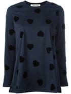 Comme Des Garçons Heart Sweatshirt, Women's, Size: Small, Blue, Polyester