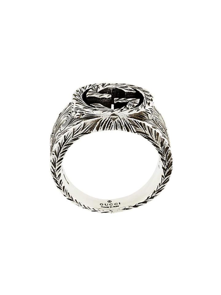 Gucci Logo Ring, Women's, Size: 19, Metallic
