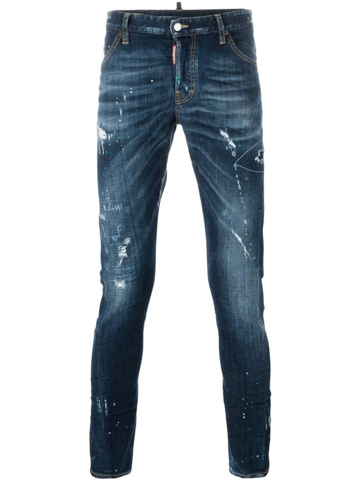 Dsquared2 Sexy Twist Jeans, Men's, Size: 48, Blue, Cotton/spandex/elastane/polyester/calf Leather
