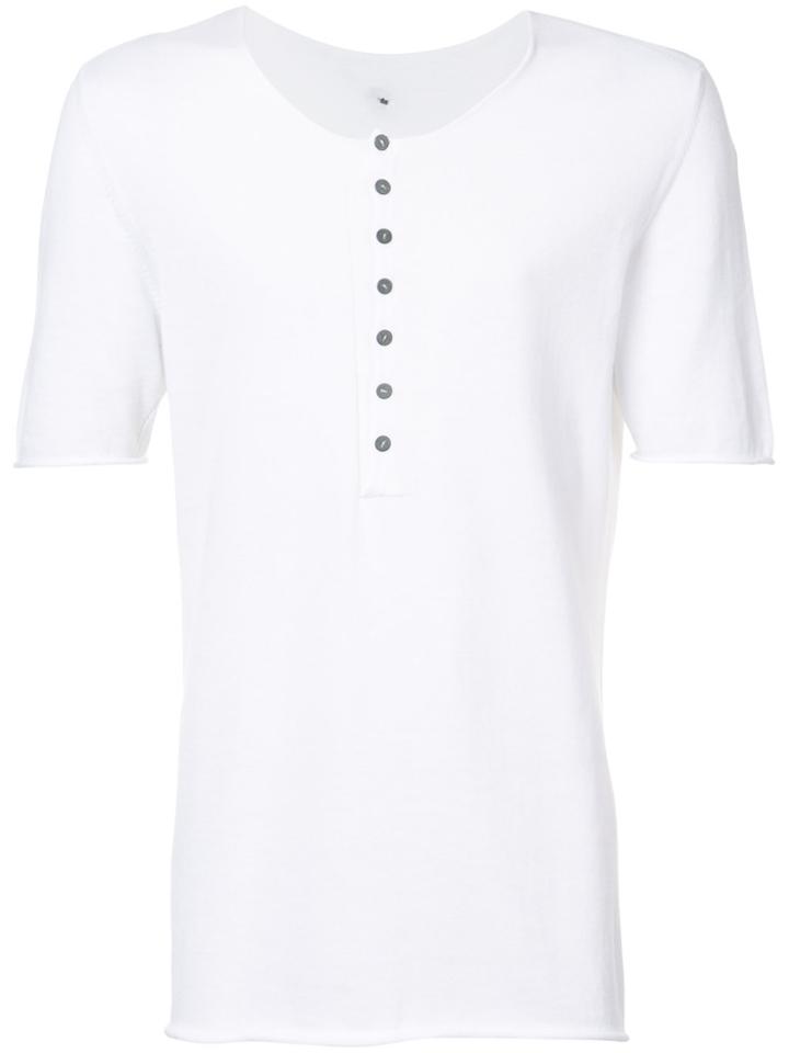 Label Under Construction Buttoned T-shirt - White