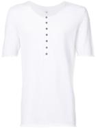 Label Under Construction Buttoned T-shirt - White