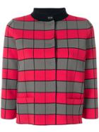 Emporio Armani Cropped Checkerboard Jacket - Red