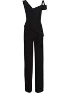 Roland Mouret Tilson Ruffled Jumpsuit, Women's, Size: 8, Black, Silk/spandex/elastane/viscose