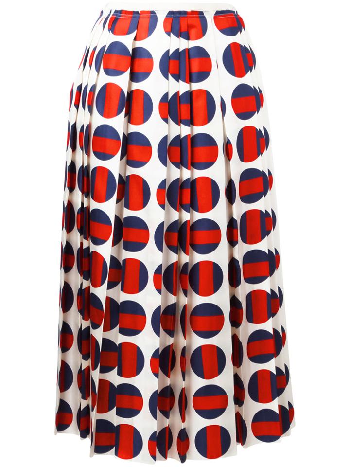 Gucci Polka-dot Pleated Skirt - Red