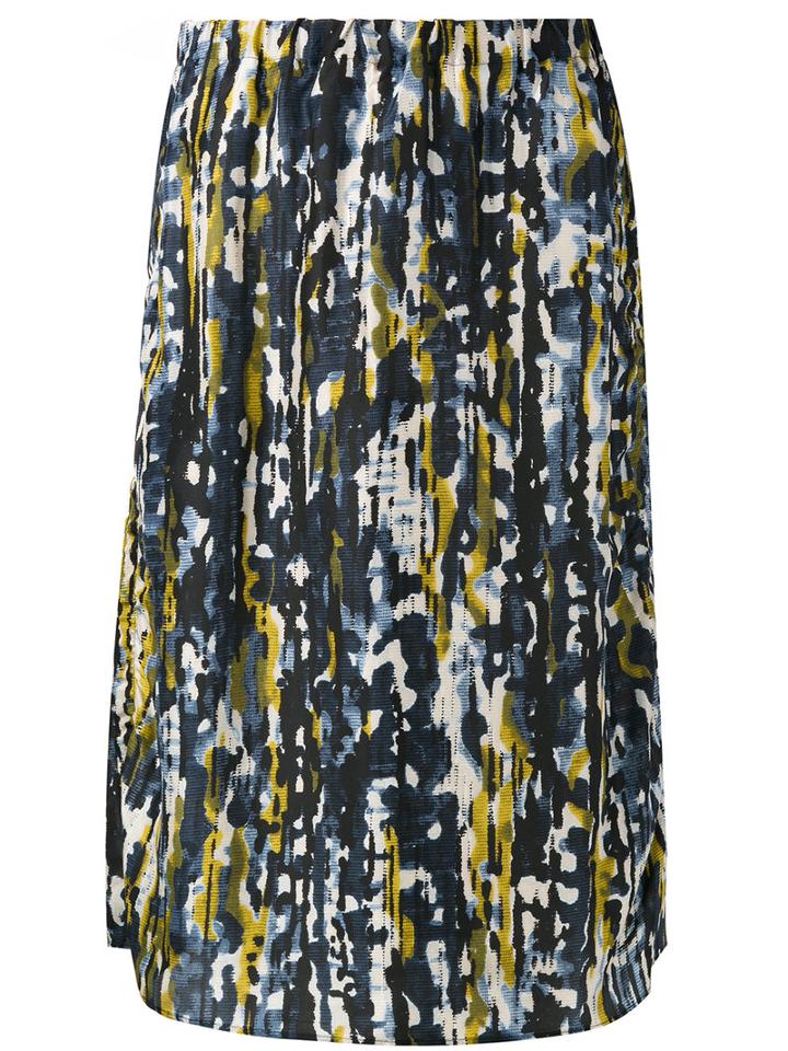 Marni Watercolour Print Skirt, Women's, Size: 38, Blue, Silk