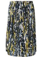 Marni Watercolour Print Skirt, Women's, Size: 38, Blue, Silk