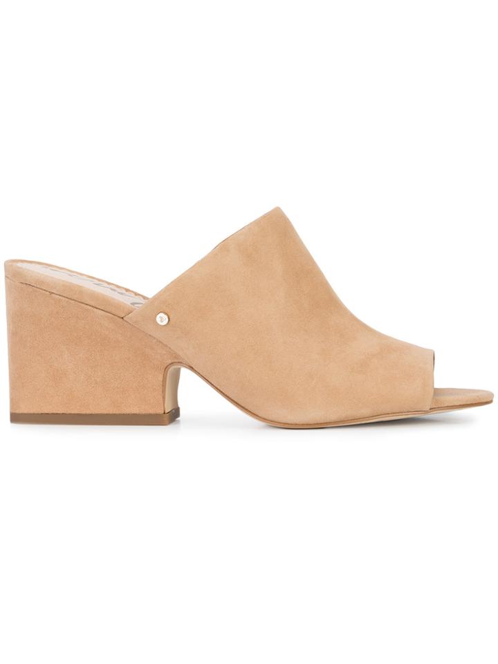 Sam Edelman Block Heel Mules - Brown