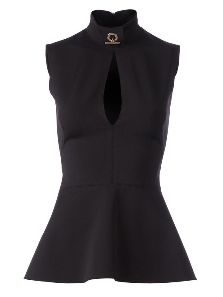 Givenchy Peplum Sleeveless Blouse, Women's, Size: 38, Black, Polyamide/spandex/elastane