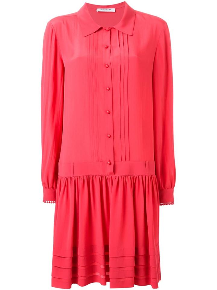 Philosophy Di Lorenzo Serafini Loose Fit Shirt Dress - Pink & Purple