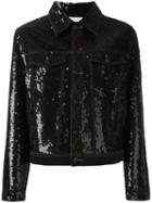Ashish Sequin Embellished Denim Jacket, Women's, Size: Medium, Black, Cotton
