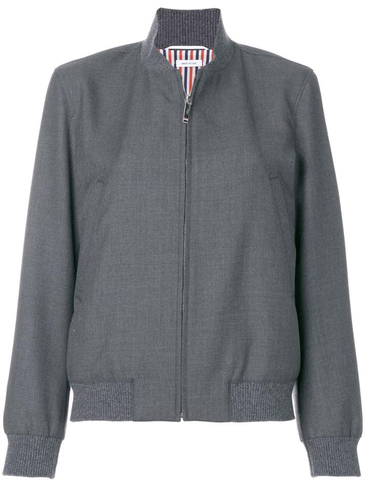 Thom Browne Classic Wool Varsity Jacket - Grey