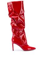 L'autre Chose Ruched Knee-length Boots - Red
