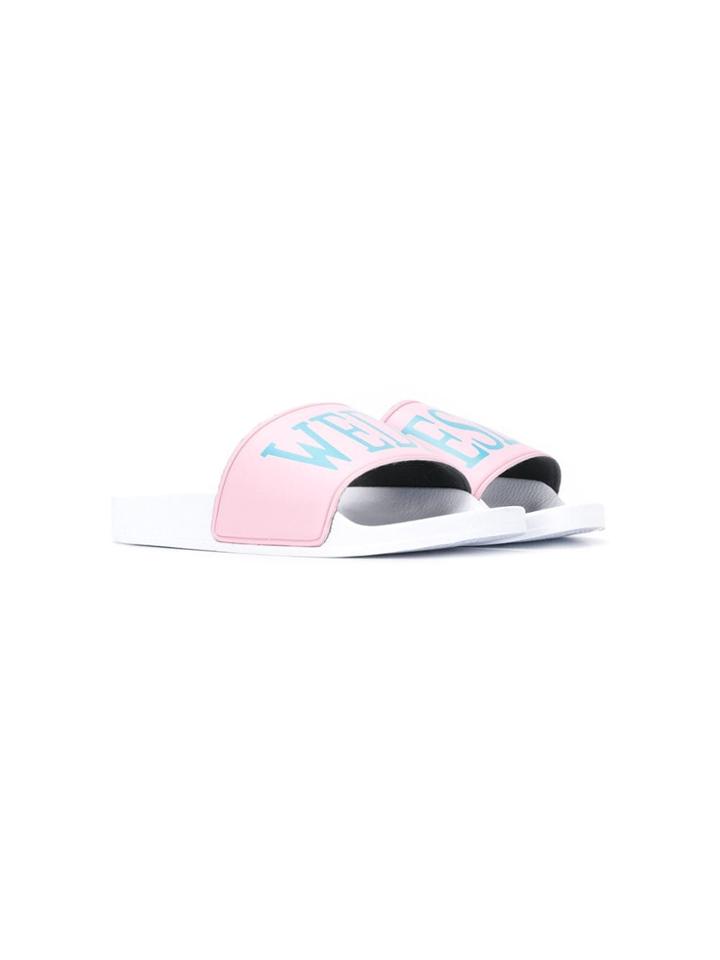 Alberta Ferretti Kids Teen Wednesday Print Slides - White