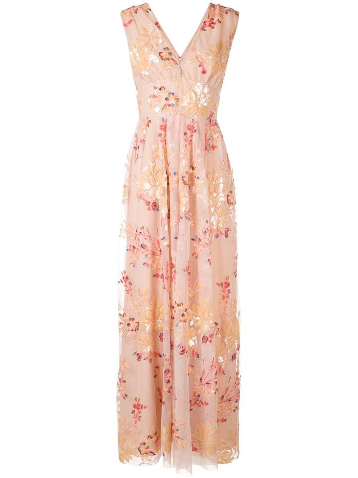 Ingie Paris Floral Embroidered Dress - Pink