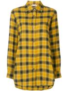 Nº21 Fringed Plaid Flannel Shirt - Yellow