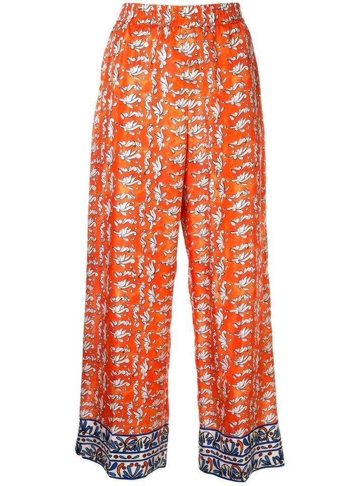 Escada Twila Print Cropped Trousers - Orange