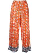 Escada Twila Print Cropped Trousers - Orange