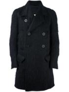 Rick Owens Double Breasted Coat, Men's, Size: 44, Black, Cotton/nylon/cupro/wool