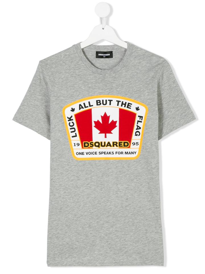 Dsquared2 Kids Canadian Flag Patch T-shirt - Grey