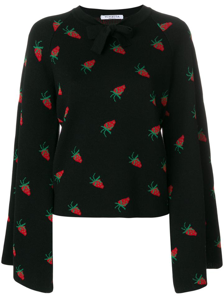 Vivetta Intarsia Strawberry Jumper - Black
