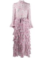 Giambattista Valli Tiered Floral Print Dress - Pink