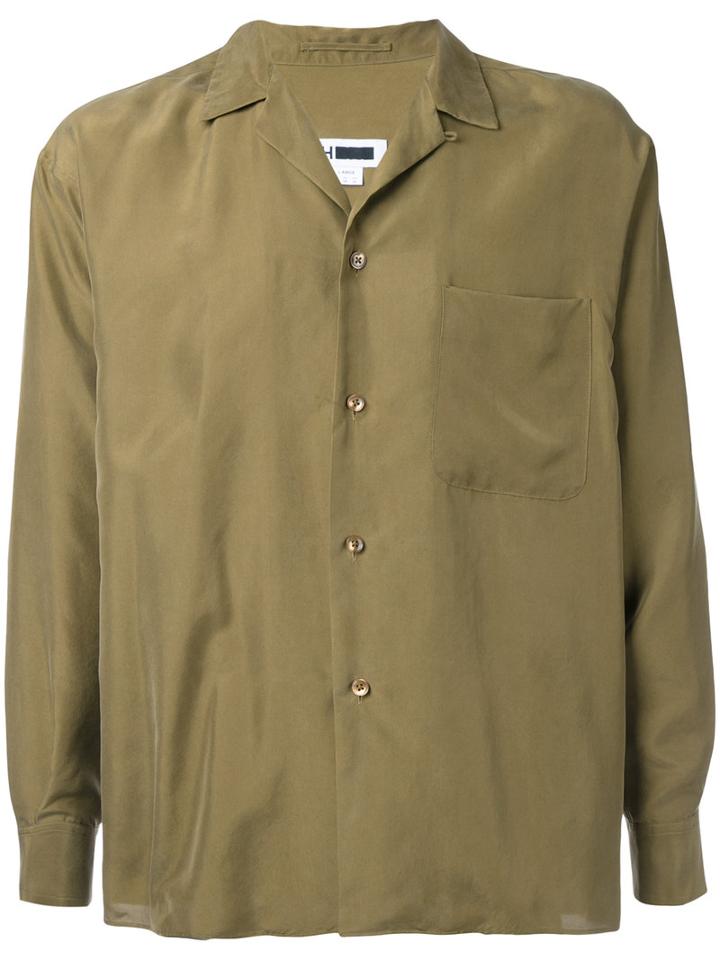 H Beauty & Youth Button-up Shirt, Men's, Size: Medium, Brown, Silk