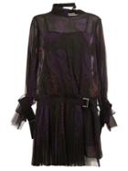 Sacai Buckled Strap Mini Dress, Women's, Size: 1, Black, Polyester