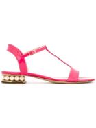 Nicholas Kirkwood Casati Sandals, Women's, Size: 36.5, Pink/purple, Calf Leather/patent Leather/swarovski Crystal/leather