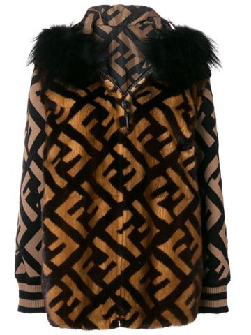 Fendi Monogram Reversible Fur Jacket - Nude & Neutrals