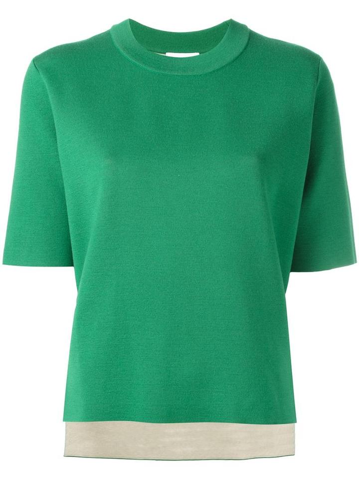 Dkny Reversible Knit Top, Women's, Size: Large, Green, Merino/viscose/nylon/spandex/elastane
