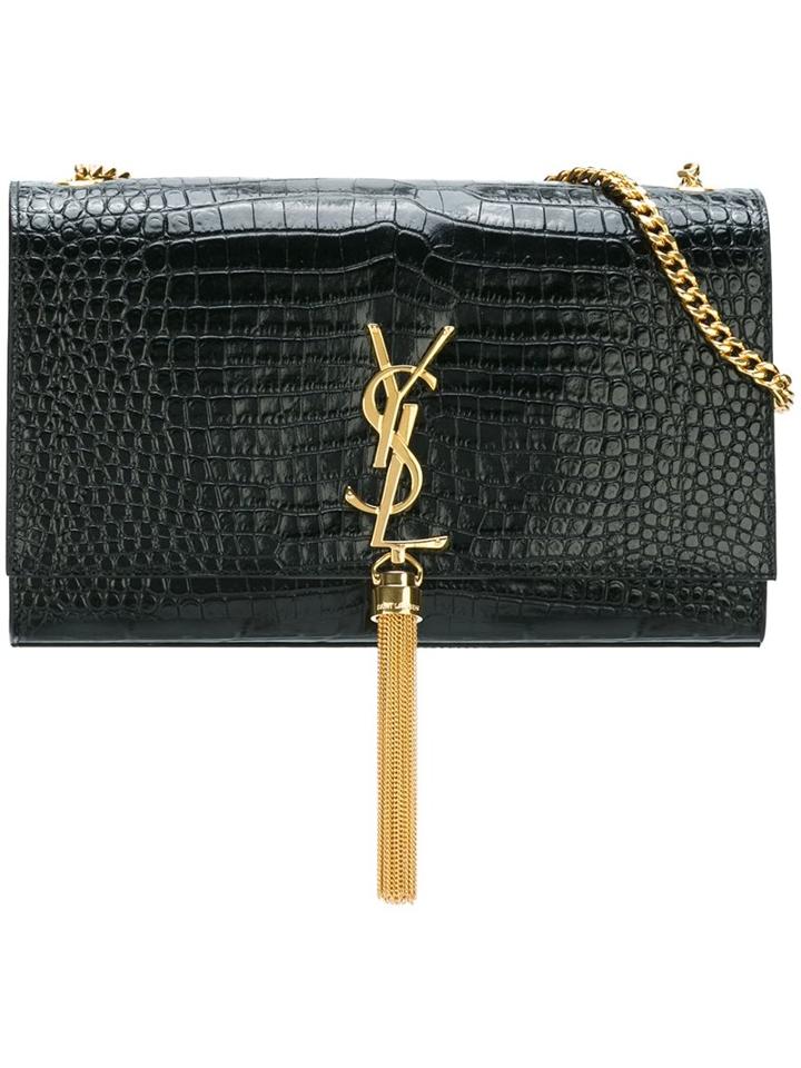 Saint Laurent Medium 'monogram Kate' Shoulder Bag, Women's, Black, Calf Leather