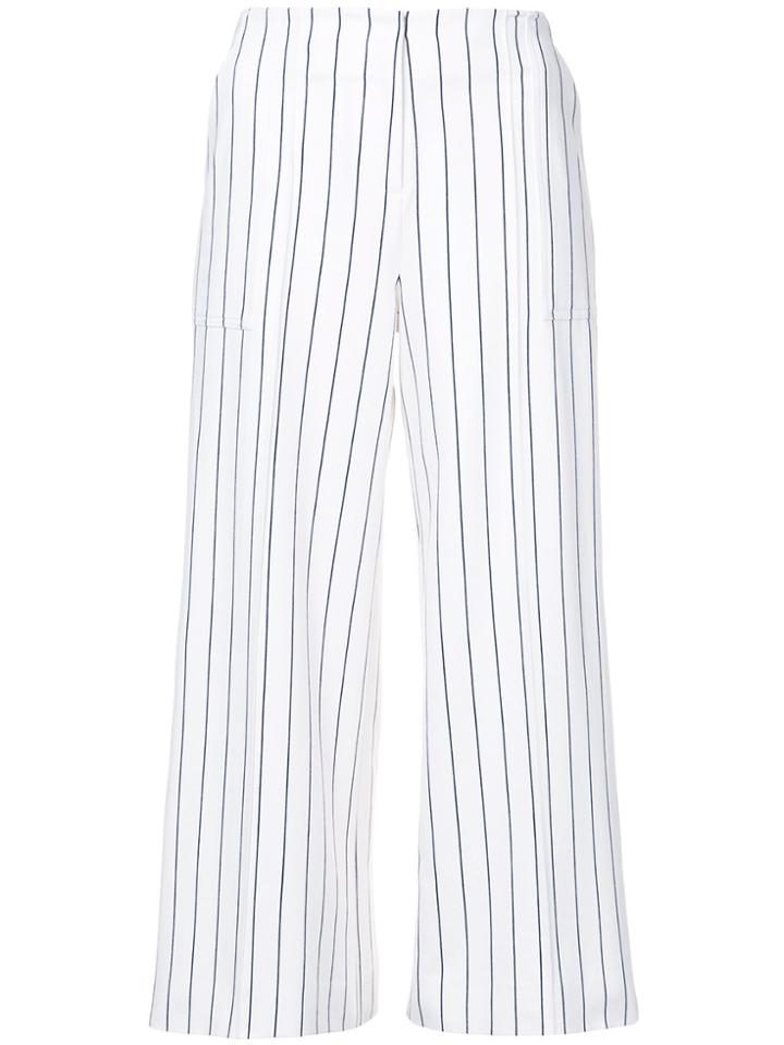 Hellessy Striped Cropped Trousers - White