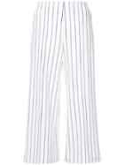 Hellessy Striped Cropped Trousers - White