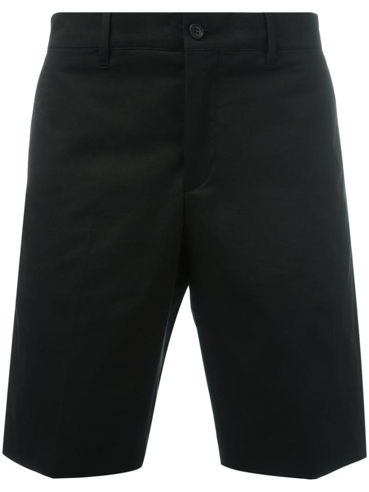 Prada Classic Chino Shorts, Men's, Size: 50, Black, Cotton/spandex/elastane
