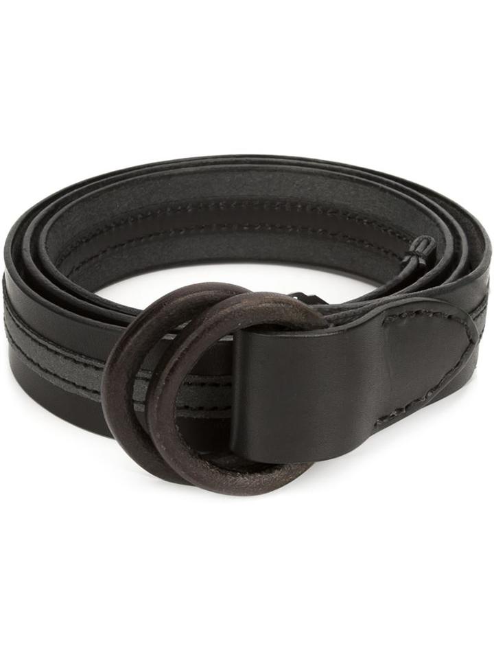 Sacai Double Ring Belt, Men's, Black, Leather