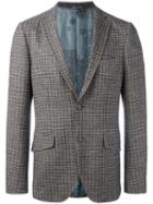 Etro Checked Blazer, Men's, Size: 48, Brown, Silk/cotton/alpaca
