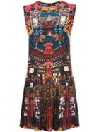 Dsquared2 'samurai' Pleated Dress, Women's, Size: 42, Black, Silk