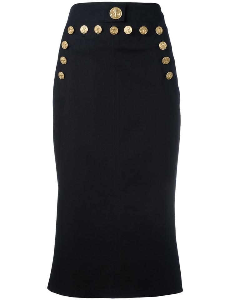 Dolce & Gabbana Nautical Skirt, Women's, Size: 38, Blue, Cotton/spandex/elastane/cotton