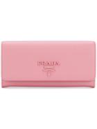 Prada Saffiano Logo Wallet - Pink & Purple