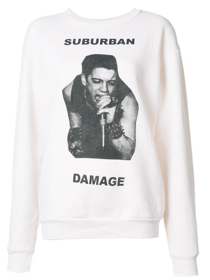 Enfants Riches Deprimes 'suburban Damage' Sweatshirt, Women's, Size: Small, White, Acetate/cotton