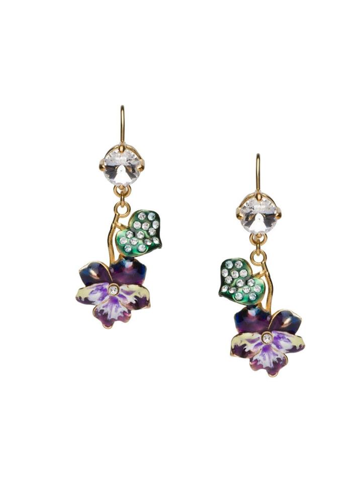 Miu Miu Floral Dangle Earrings - Purple