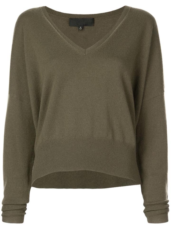 Nili Lotan Deep V-neck Jumper - Green