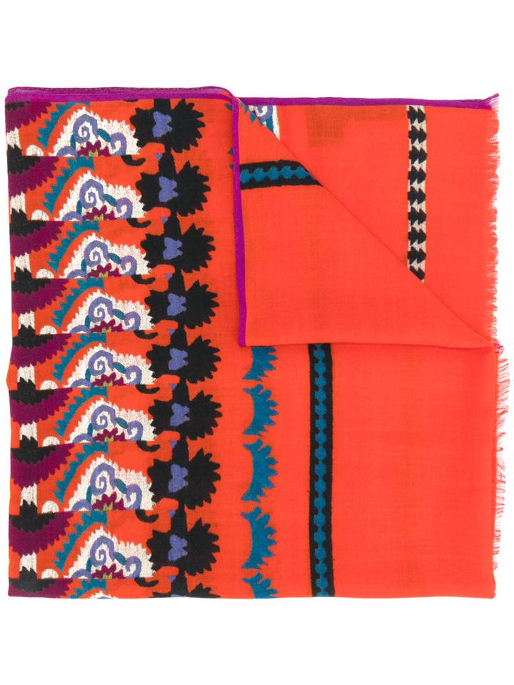 Etro - Multi Printed Scarf - Women - Cashmere/wool - One Size, Red, Cashmere/wool