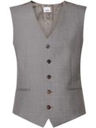 Burberry Satin Panel Wool Tailored Vest - Grey
