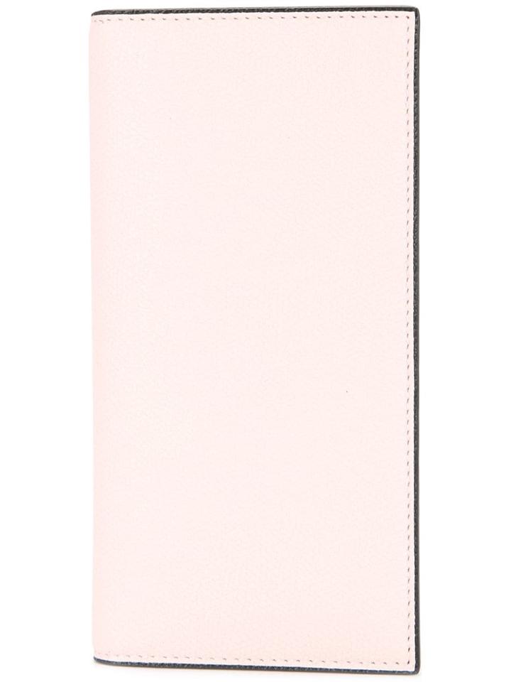 Valextra Vertical Billfold Wallet - Pink & Purple